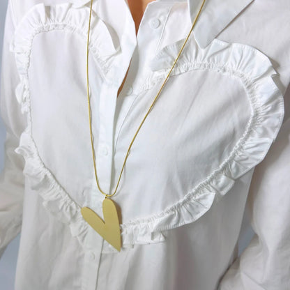 Statement hart lange ketting - Goud