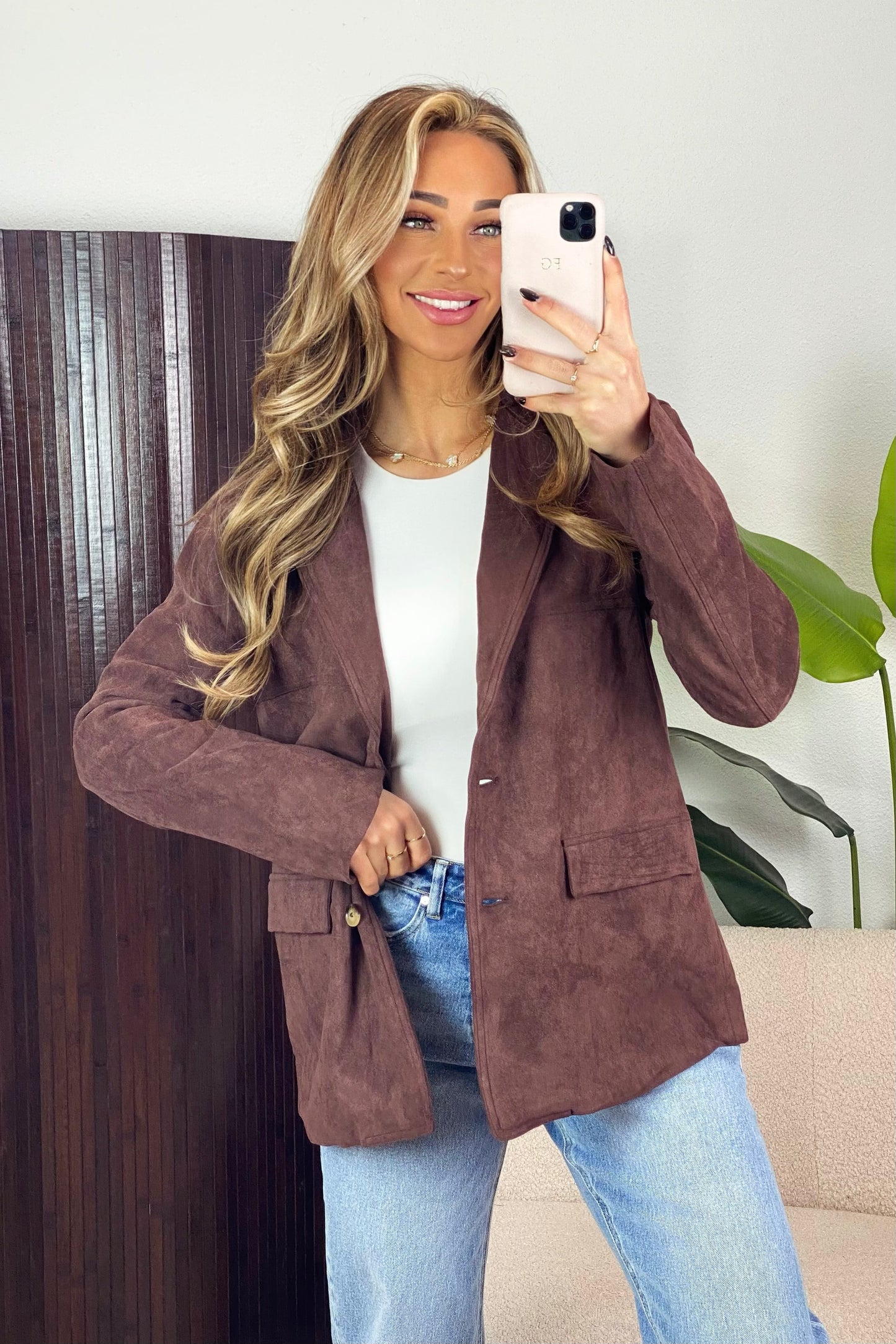 Coco suede blazer - Bruin