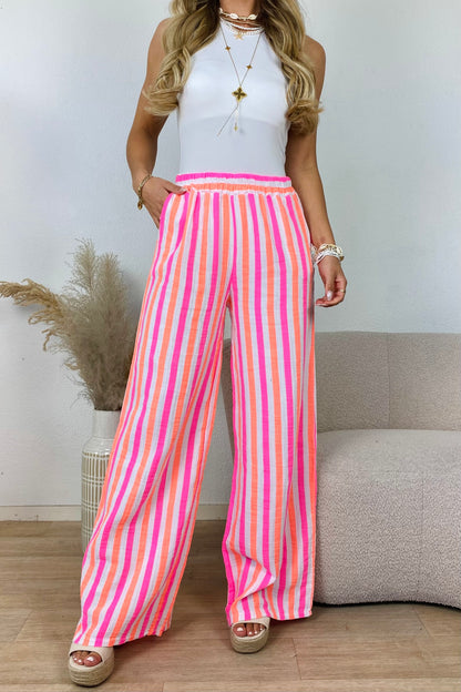 Kara - broek stripe fuchsia
