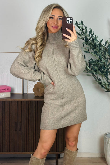 Hayley knit jurk - Taupe