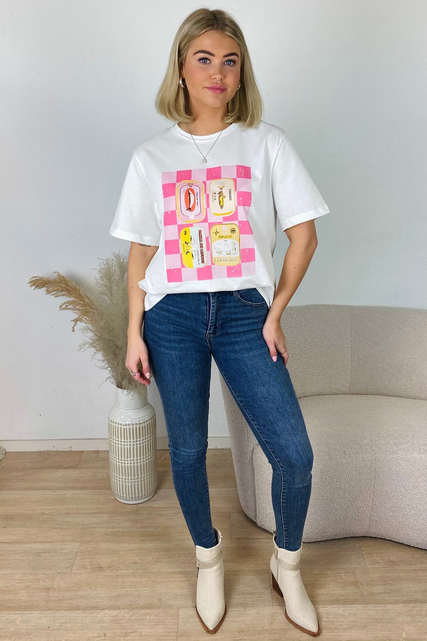 Block t-shirt - Roze
