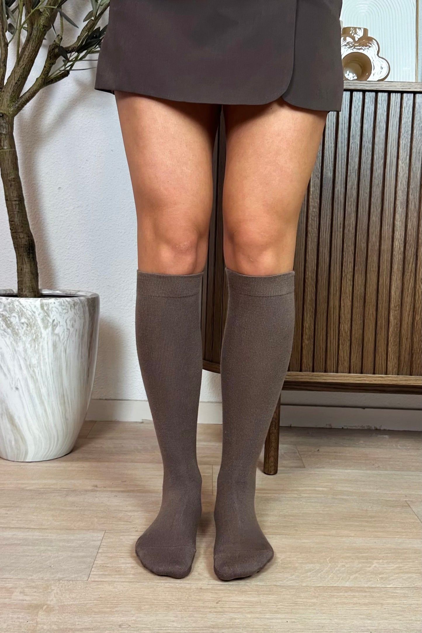 Knee high socks - Brown