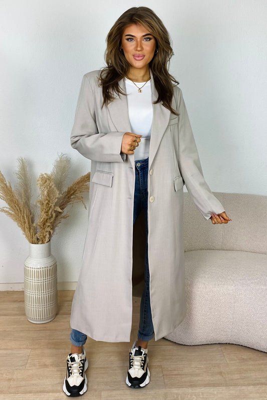 Long blazer coat - Taupe