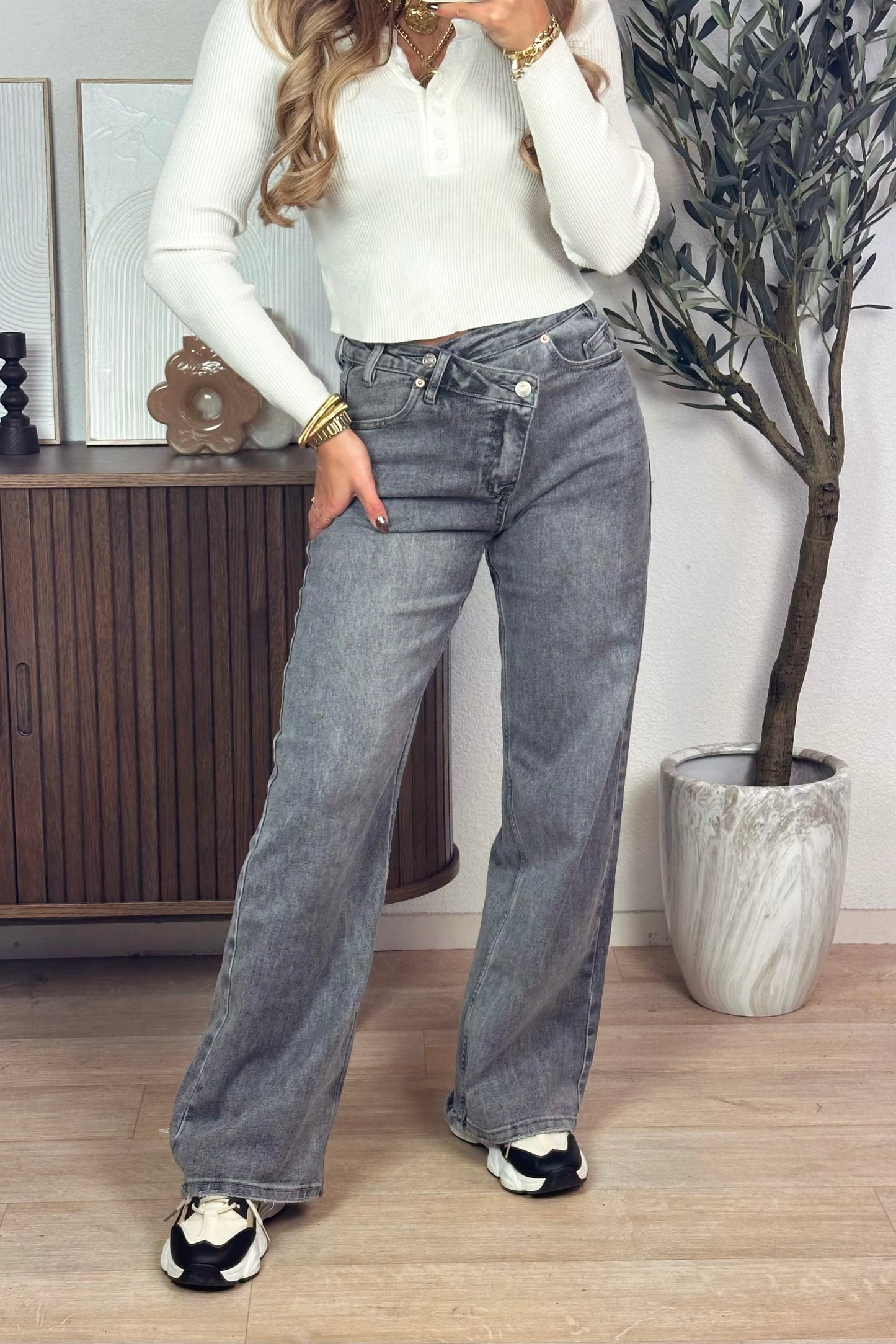 Mirella wide leg jeans - Grey