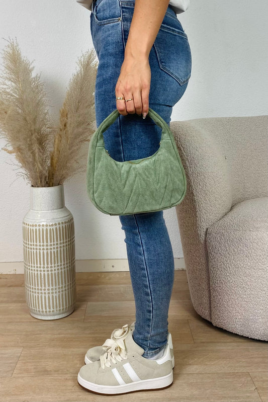 mabel suede tas - Saliegroen