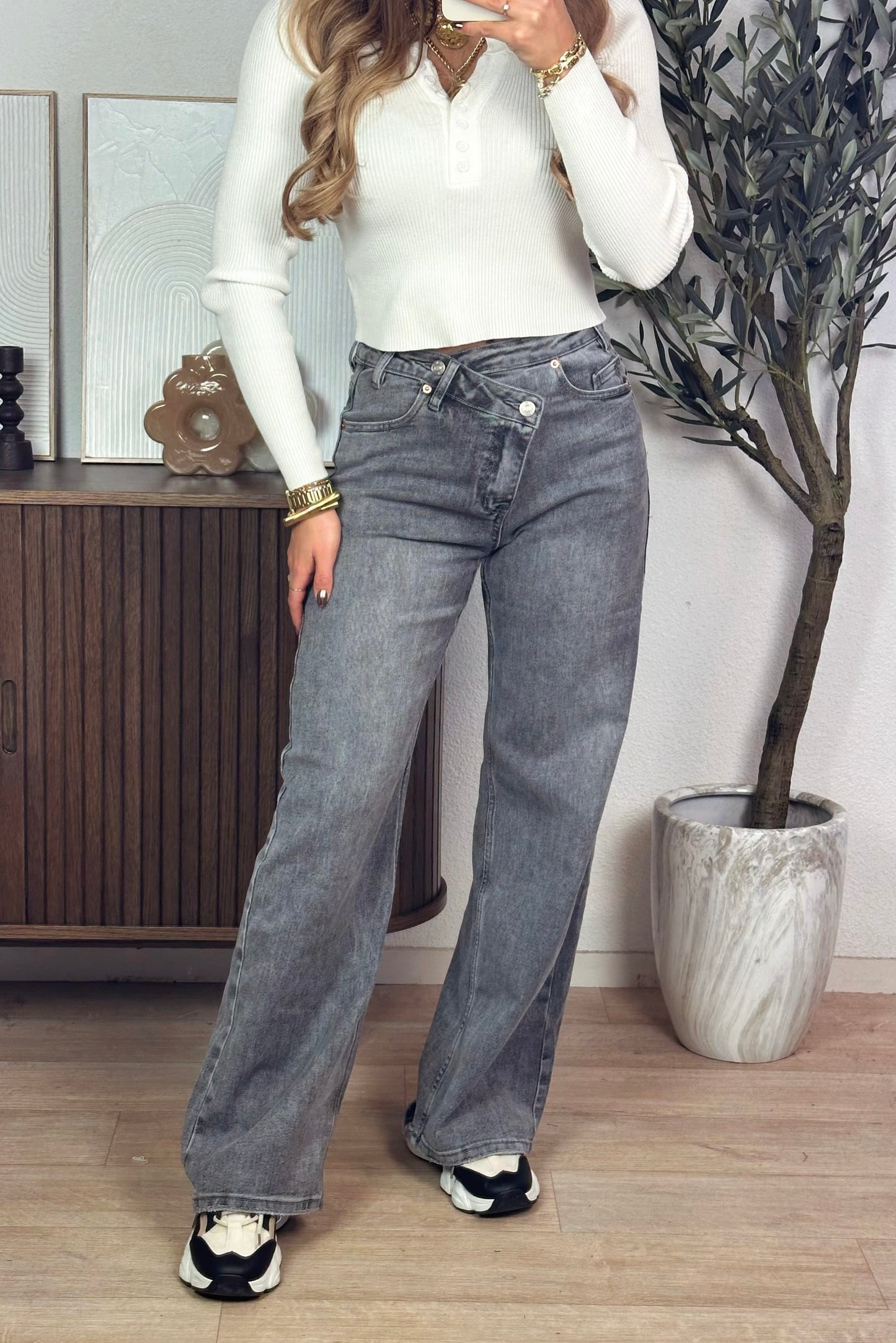 Mirella wide leg jeans - Grey