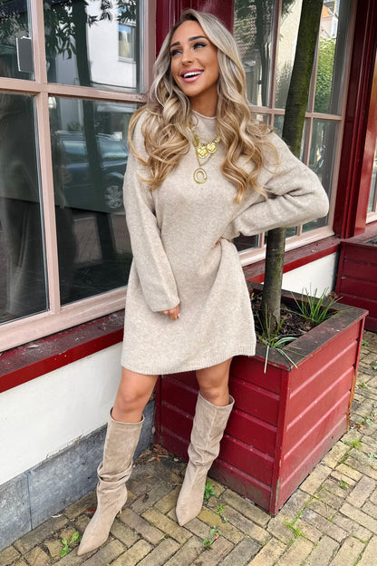 Zinzi knit jurk - Beige