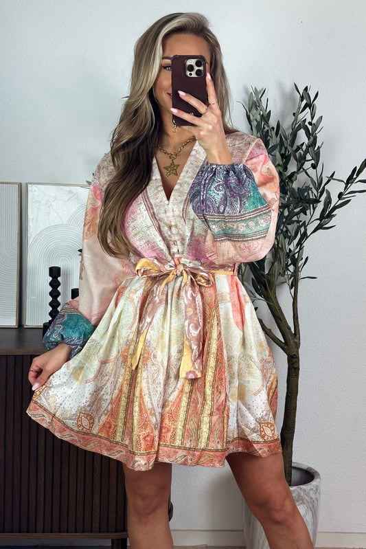 Jessi print jurk - Roze