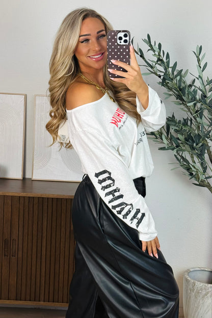 Unice shoulder top - Wit