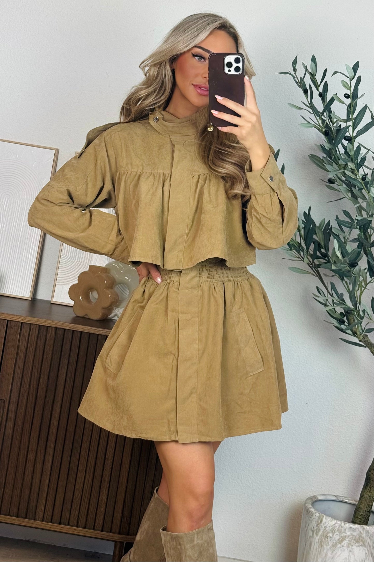 Tory trenchcoat jurk - Bruin