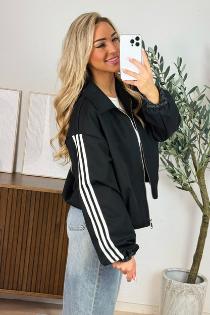 Bodine stripe bomber jack - Zwart