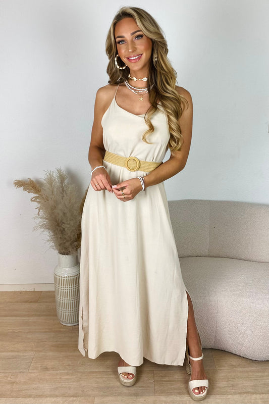 Flowy maxi jurk - Beige