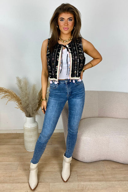 Aztec gilet - Zwart