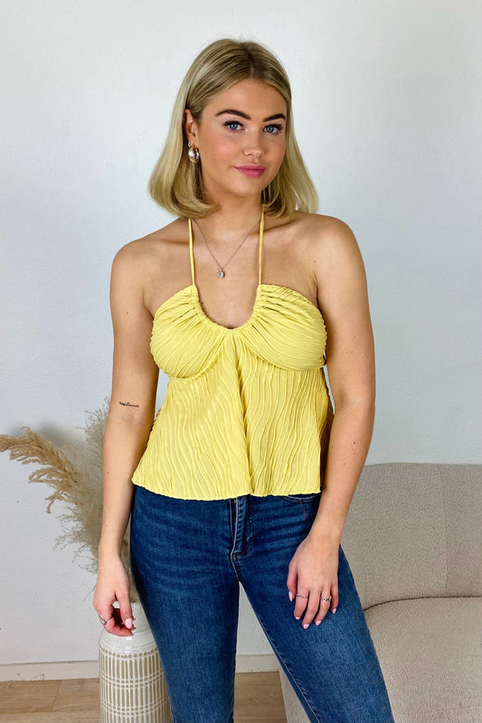 Halter top structuur - Geel