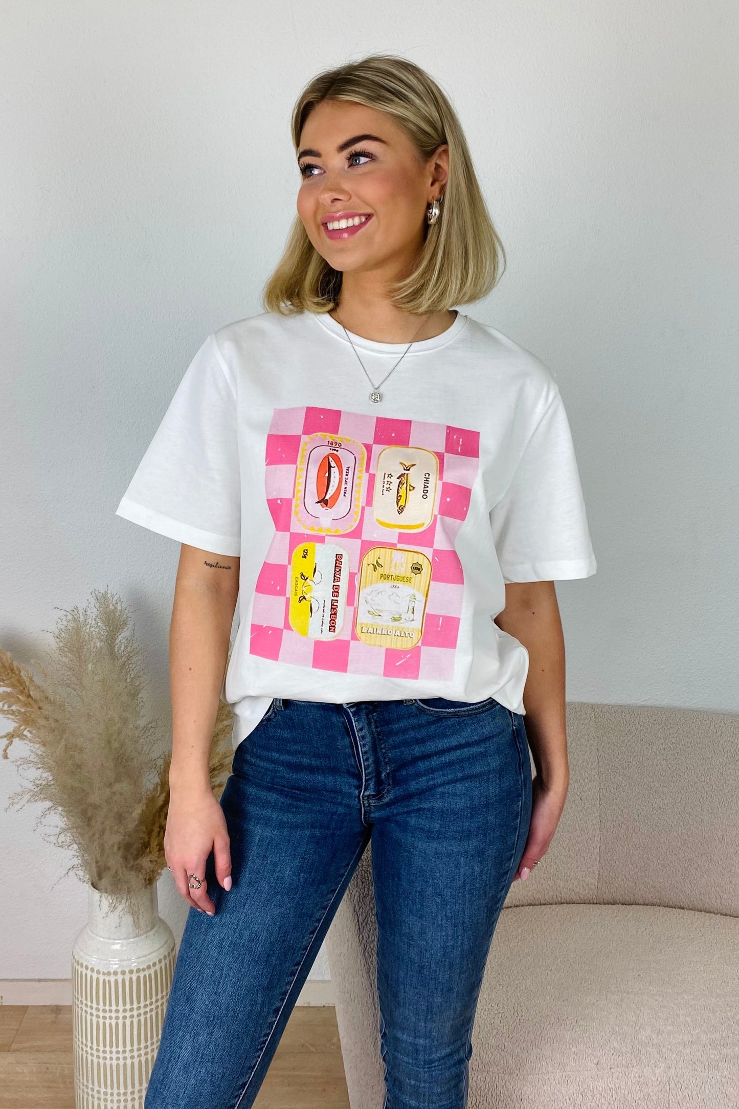 Block t-shirt - Roze
