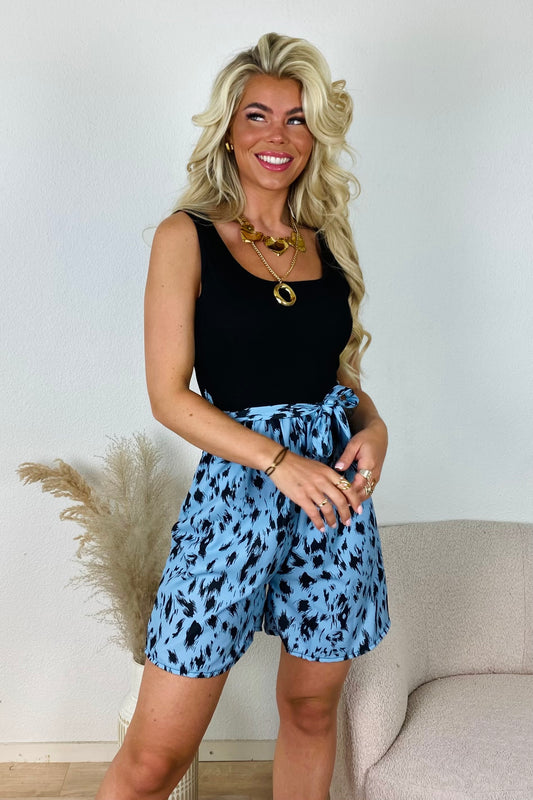 Print summer playsuit - Blauw