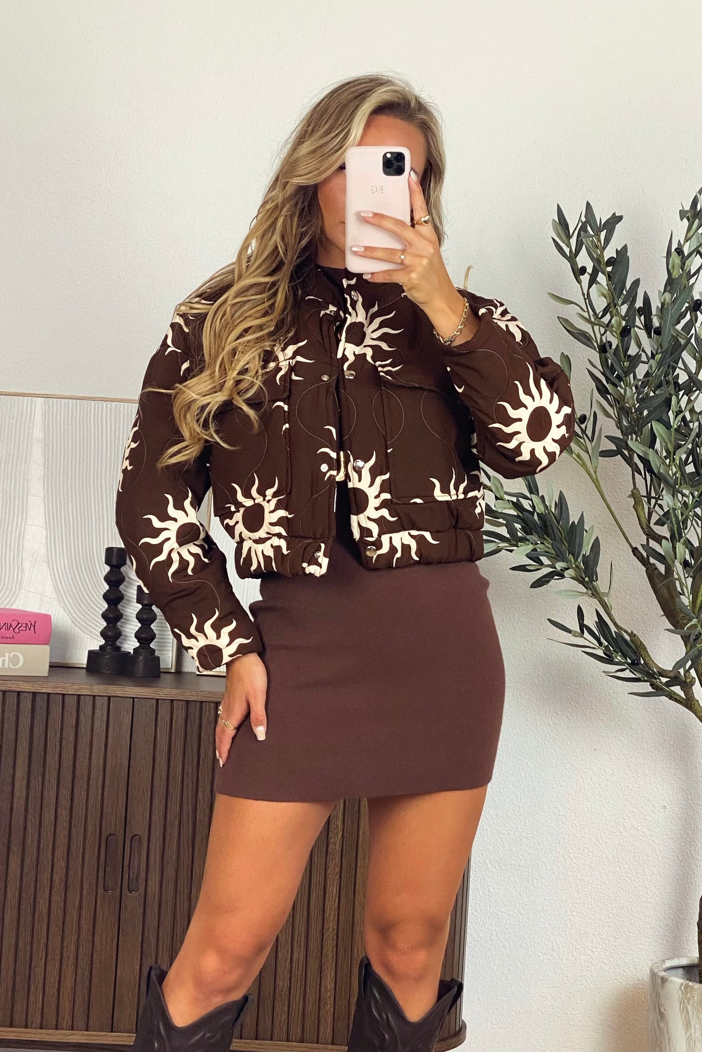 Maddy jack met zonneprint - Bruin