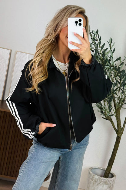 Bodine stripe bomber jack - Zwart