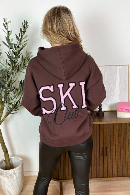 Ski club hoodie - Brown