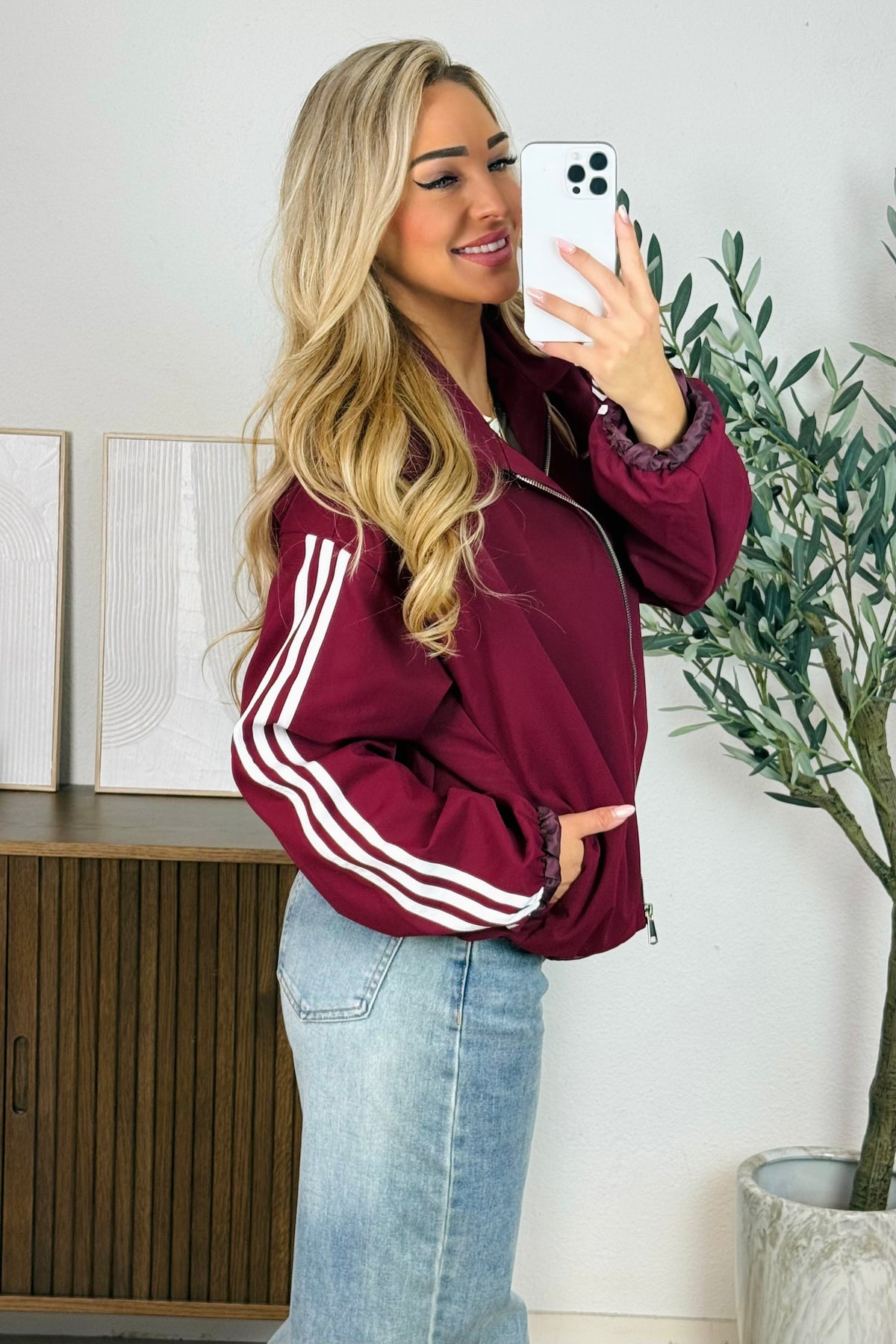 Bodine stripe bomber jack - Bordeaux
