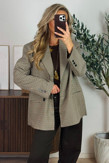 Sanne ruit blazer - Bruin