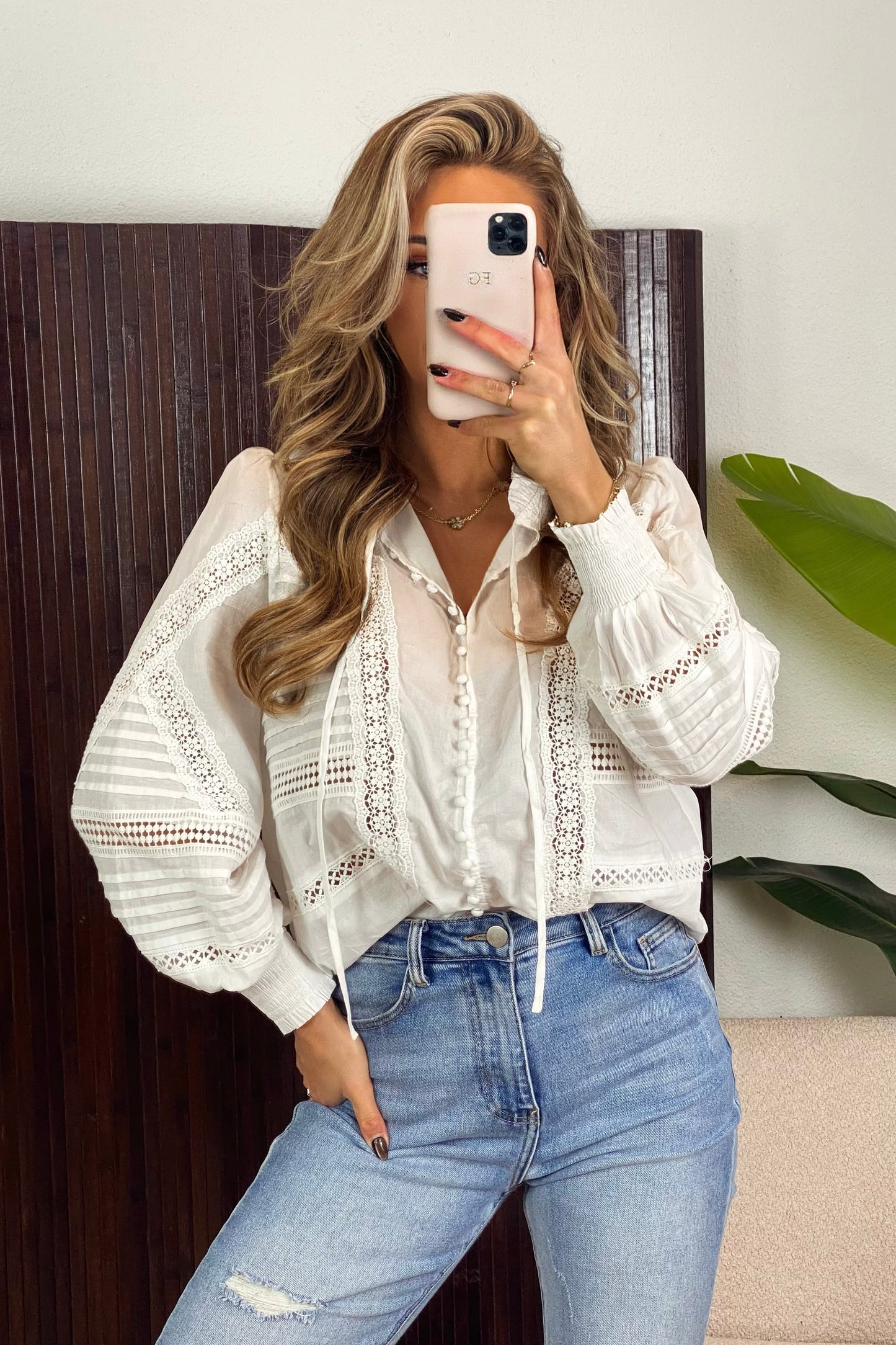 Sari knoopjes blouse - Wit