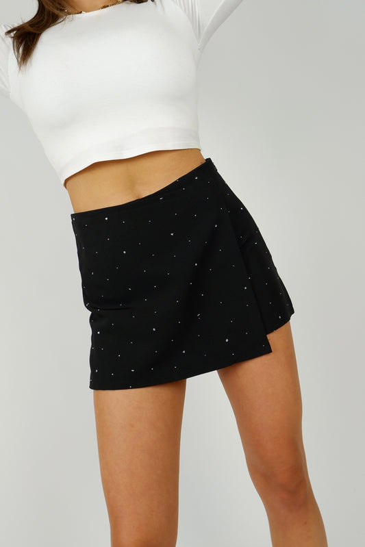 Valina - skort zwart strass