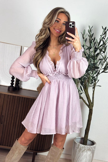 Ariella ruffle jurk - Lila
