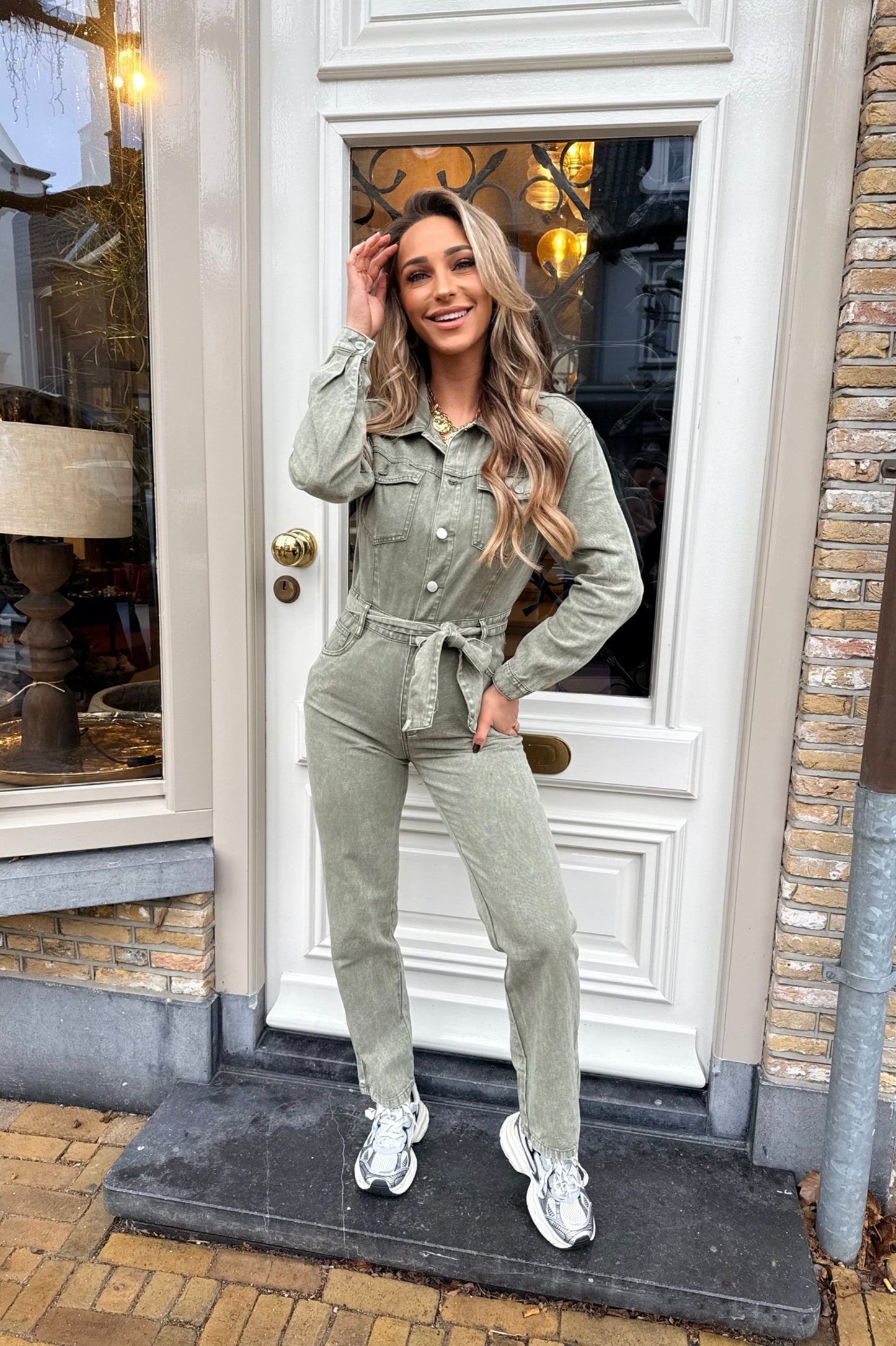 PRE-ORDER / Mikky jeans jumpsuit - Kaki