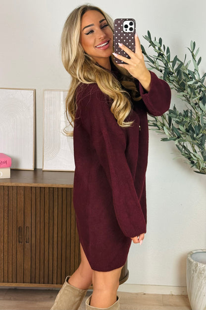 Zinzi knit jurk - Bordeaux