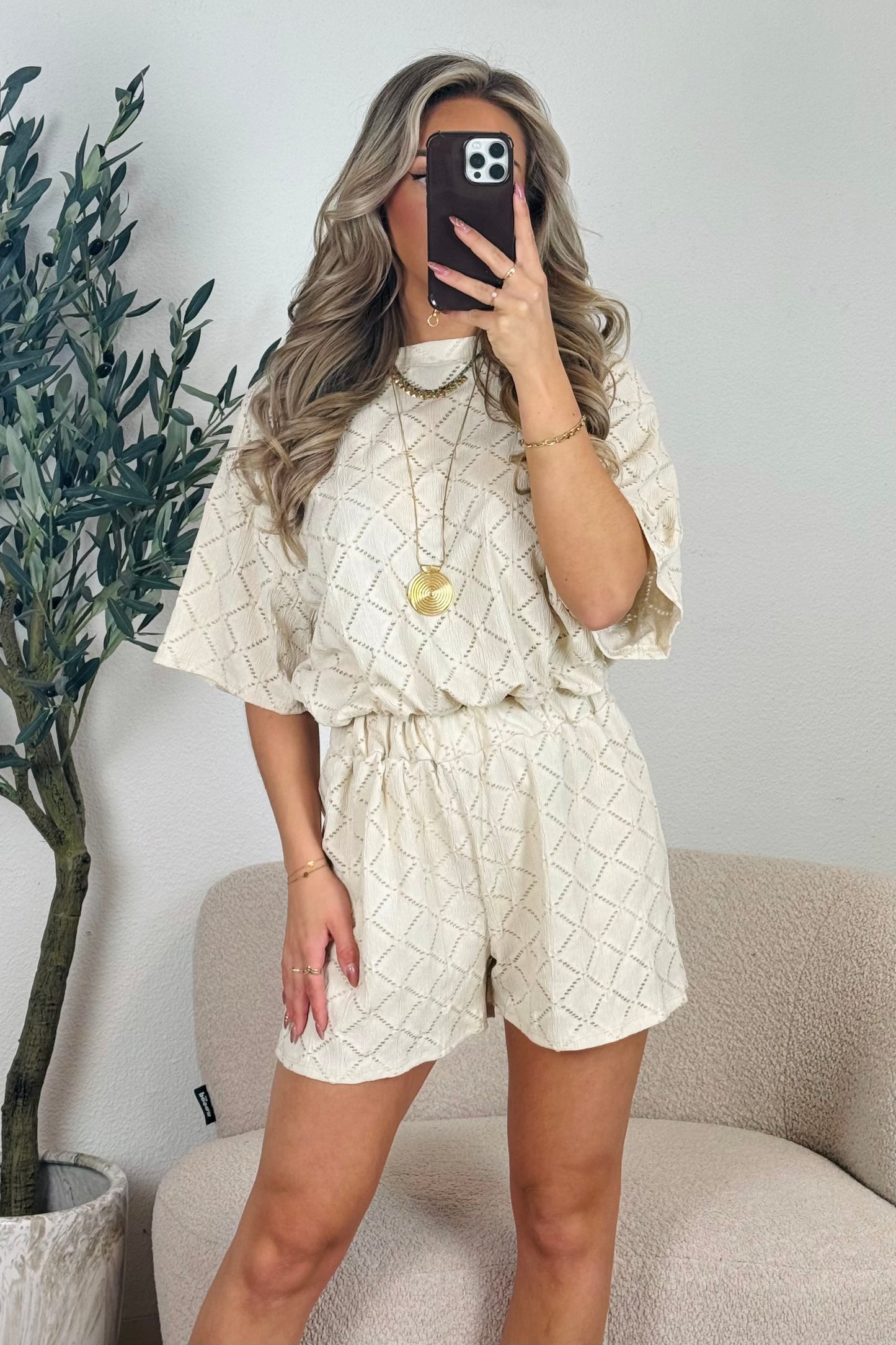Taylor cropped set - Beige
