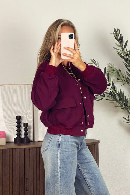 Basic bomber jacket - Bordeaux