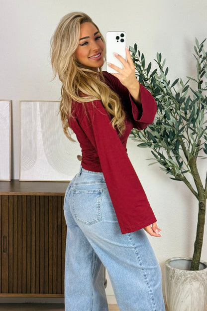 Tiana longsleeve top - Bordeaux