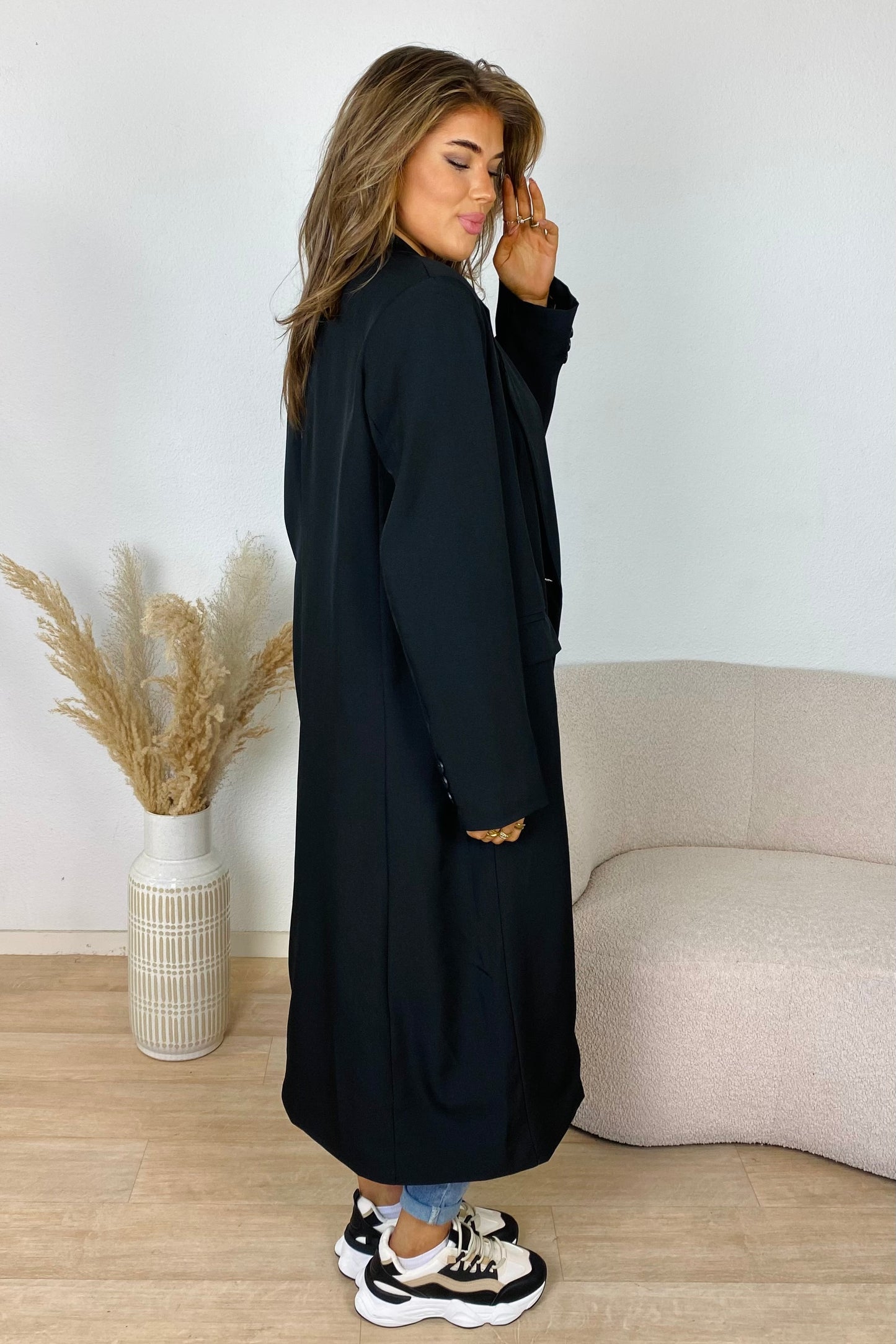 Long blazer coat - Black