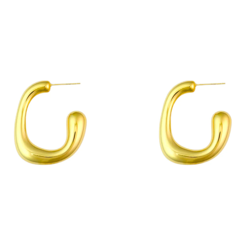 Oval oorbellen - Goud