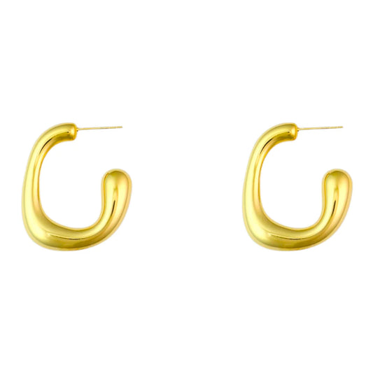 Oval oorbellen - Goud