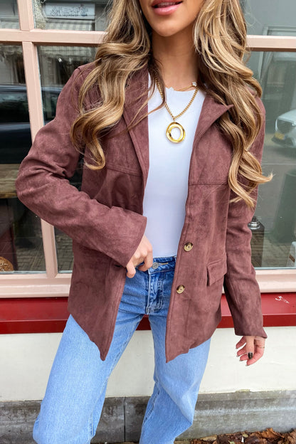 Coco suede blazer - Bruin