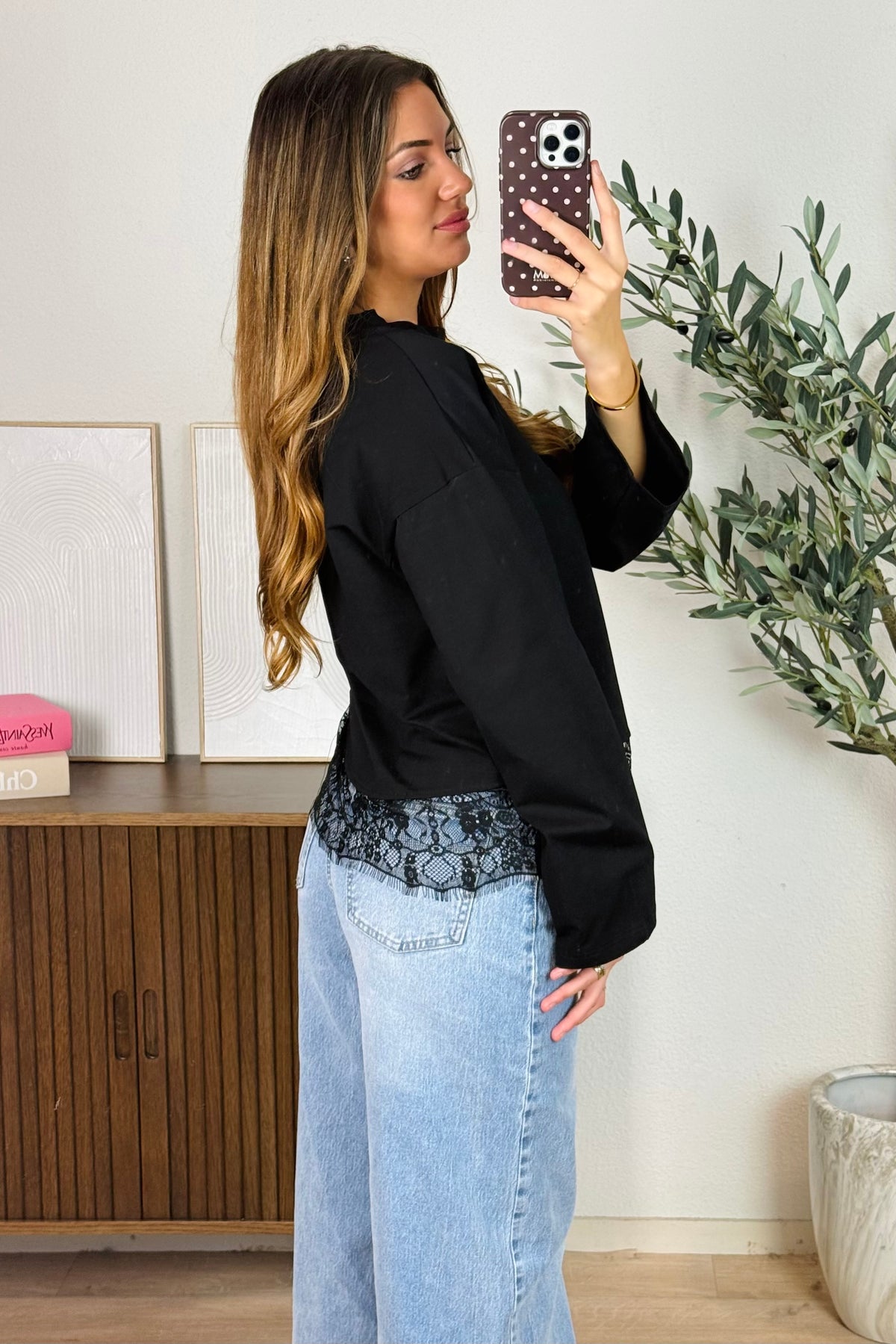 Bailey lace top - Zwart