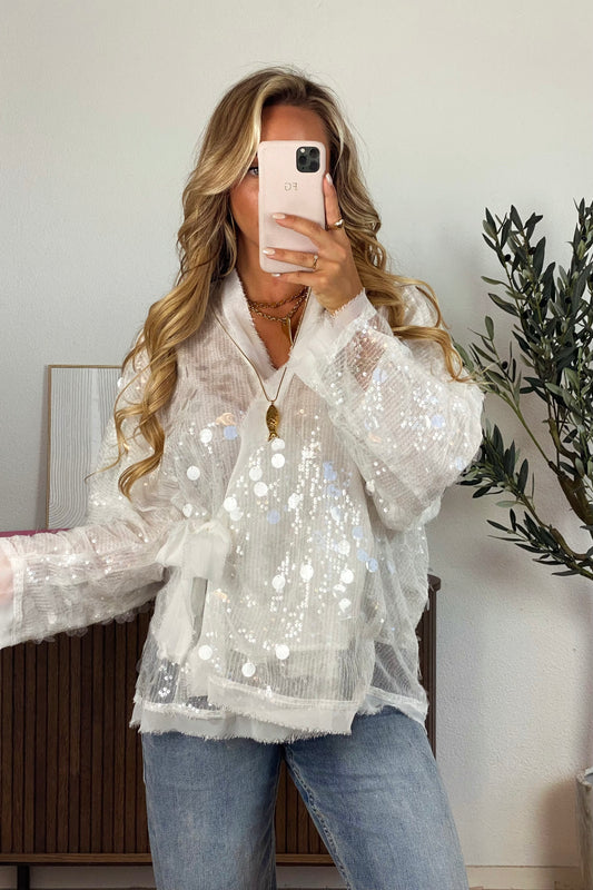 Hannah glitter jacket - White