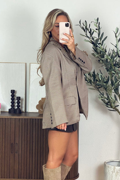 Lola checkered blazer - Brown