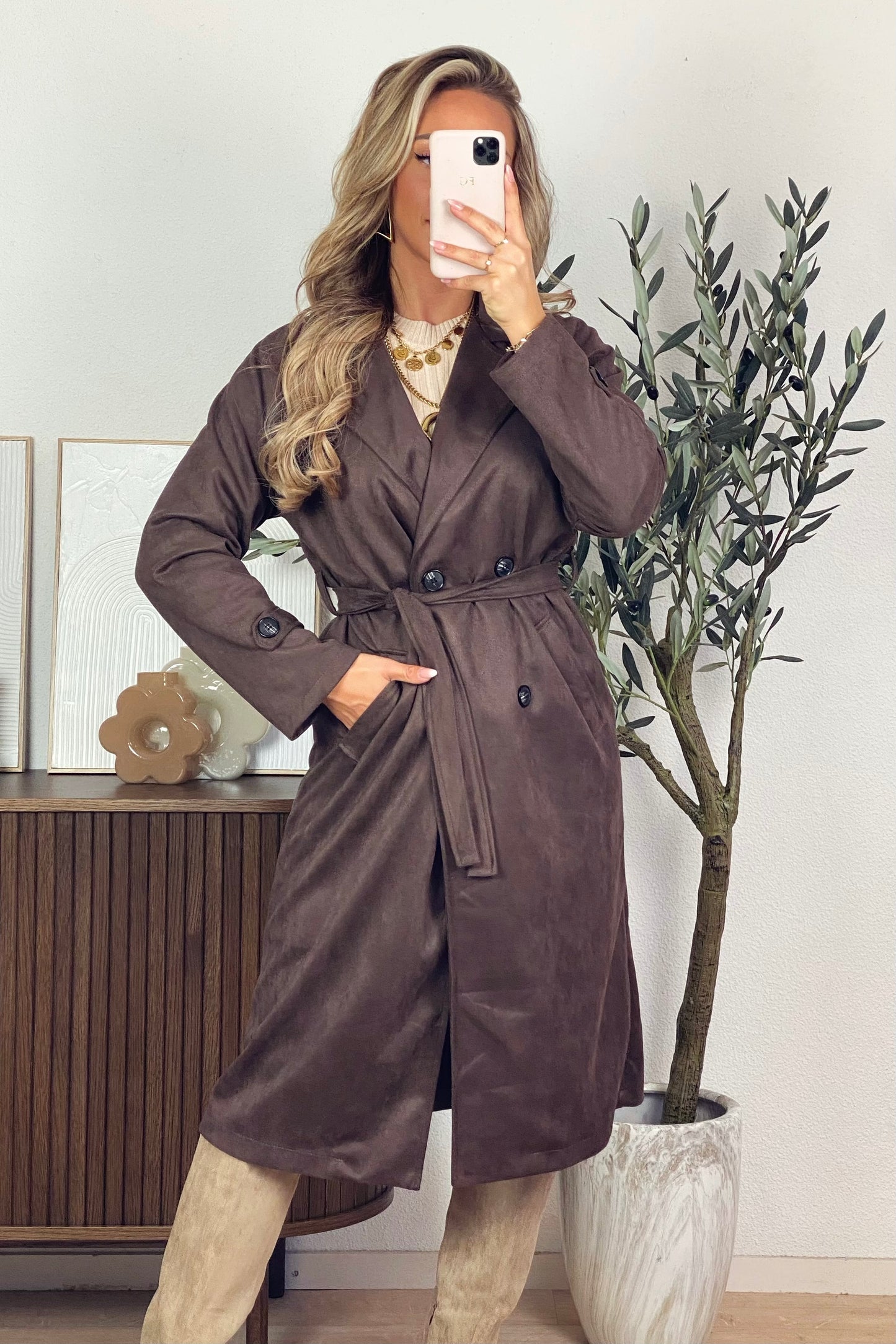 Puck trenchcoat - Brown