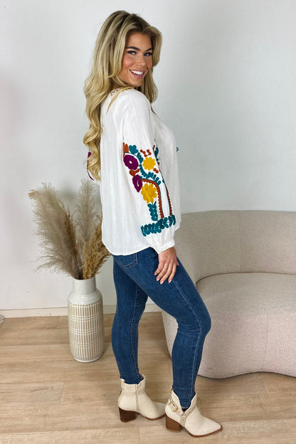 Colored blouse - Wit
