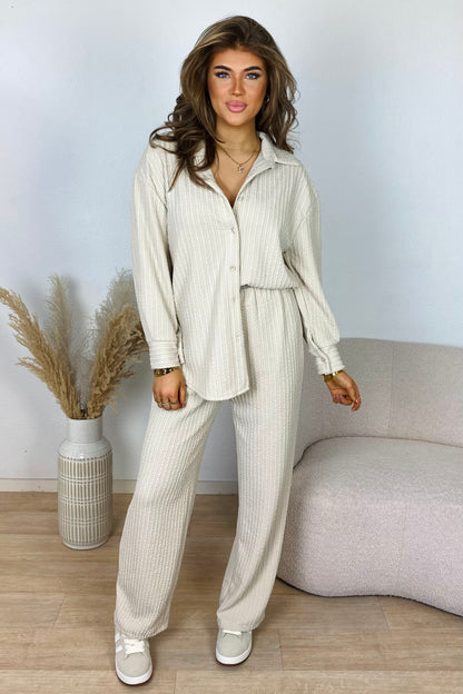 So soft ribbed set - Beige