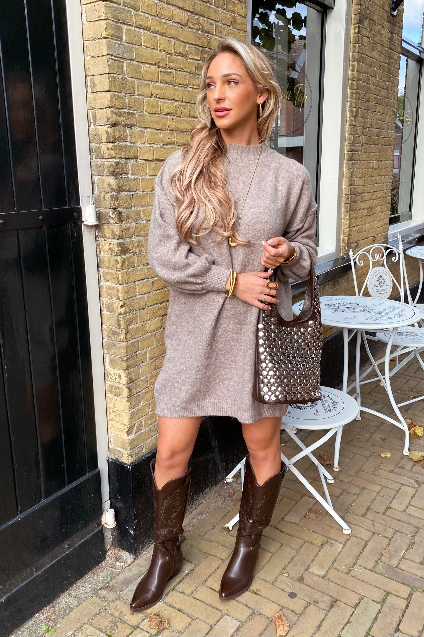 Benthe knit dress - Taupe