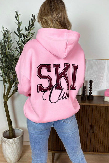 Ski club hoodie - Pink