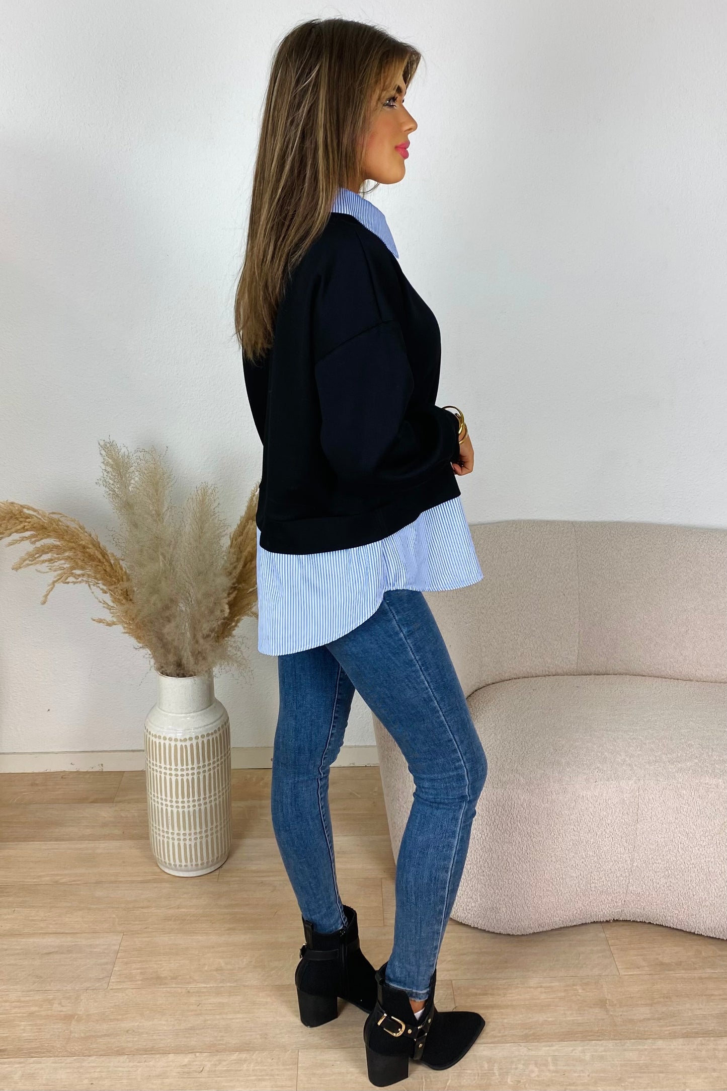 Blouse sweater - Zwart