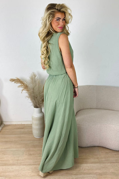 Mousseline skirt set - Kaki