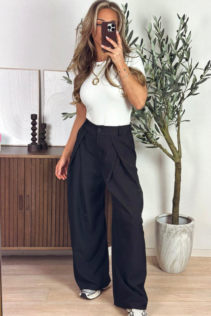 FG Essential geplooide pantalon - Zwart