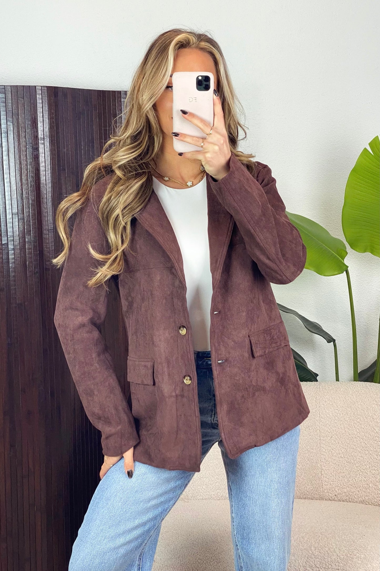 Coco suede blazer - Bruin