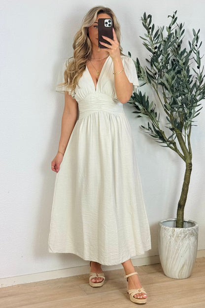 Isa flowy jurk - Beige